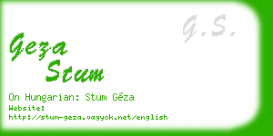 geza stum business card